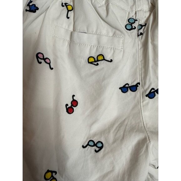 Hanna Andersson White Chino Embroidered Glasses  Shorts - Picture 8 of 9